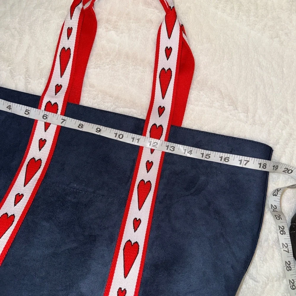 NWT Brighton Love Navy Tote with Red Heart Straps